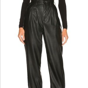 Pistola Kellin Pleated Trouser pants slate black faux leather size 26